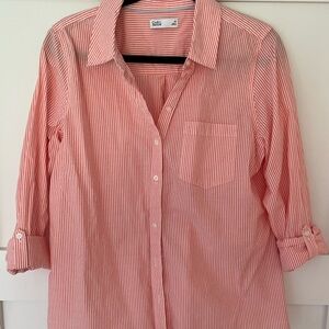 Croft & Barrow Red Striped Button Down Shirt